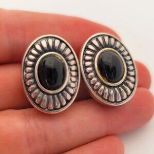 Sterling & Onyx Earrings by Menegatti